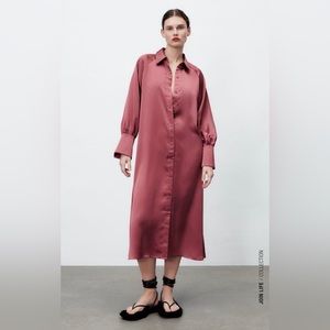 Zara satin oversized dress size xs new with tags